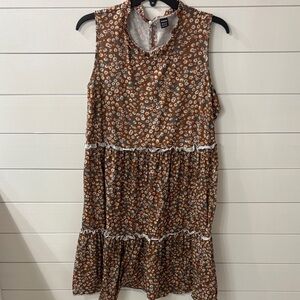 SHEIN Brown Floral Mini Dress